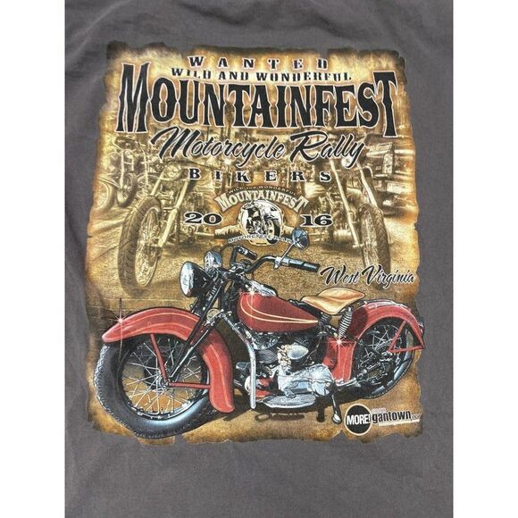 Mountainfest Bikers 2016 Motorcycle Rally West Virginia T-shirt Men XL Gray - Picture 2 of 7